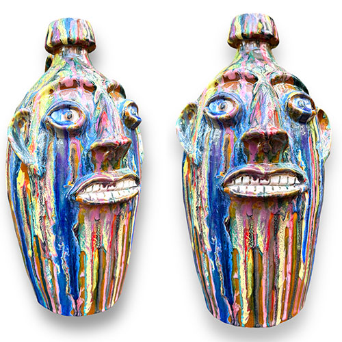 Randy Tobias 18" Rainbow Face Jug DP4723 SOLD